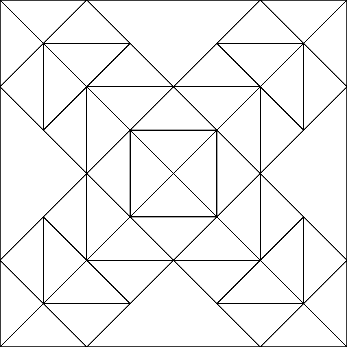 Pattern 168, Old Maid's Ramble barn quilt pattern thumbnail
